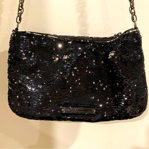 RACHEL Rachel Roy black sequin crossbody with chain strap